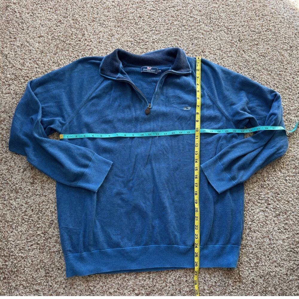 Vineyard Vines Mens sweater size XL, Blue Striped, 1/4 zip, Cotton - Picture 6 of 8